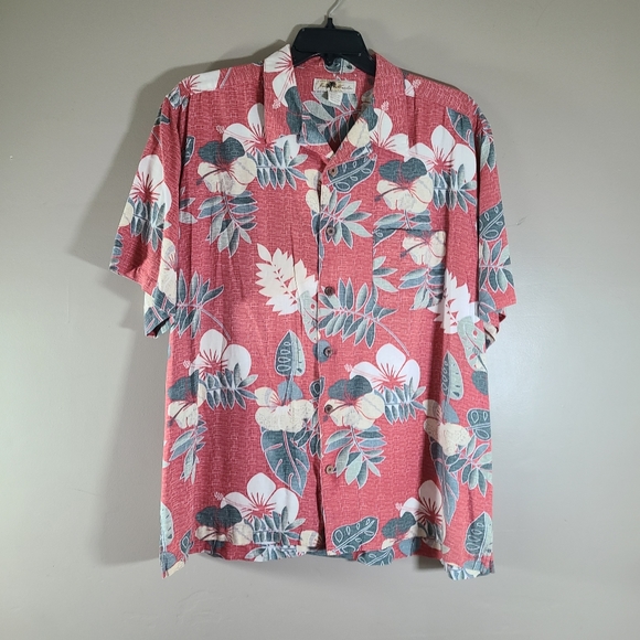 Joe Marlin leaf print Casual Button front Men's Hawaiian shirt Size XXL - Picture 3 of 8